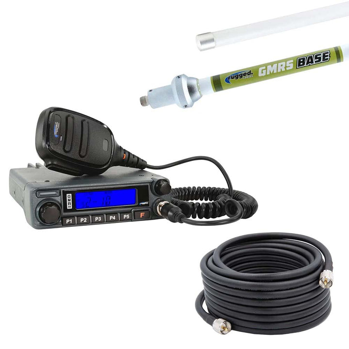 Rugged Radios Base Camp - GMR45 POWERHOUSE Mobile Radio with Fiberglass Antenna Kit - Rugged Terrain