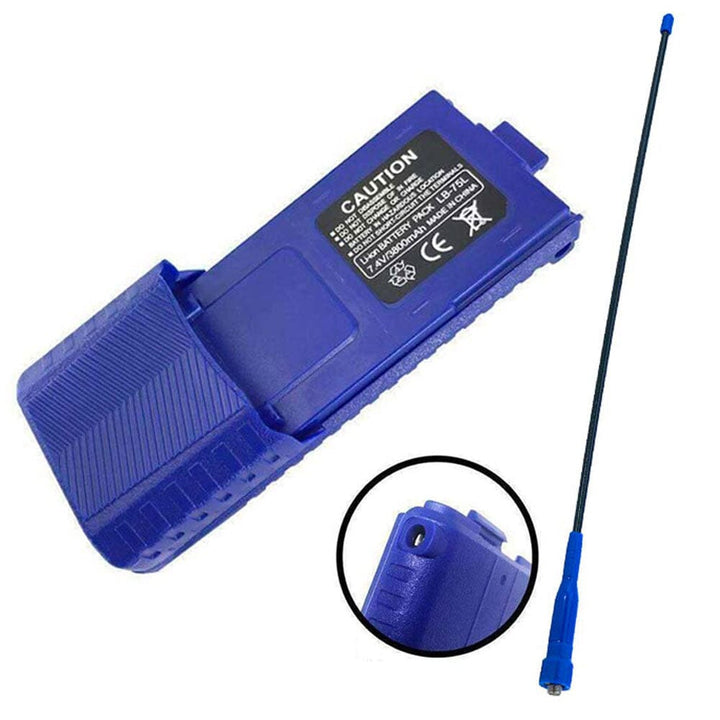 Rugged Radios BUNDLE - Long Range Upgrade for Rugged V3 , RH5R Handheld Radios - Long Range Antenna and XL Battery - Rugged Terrain