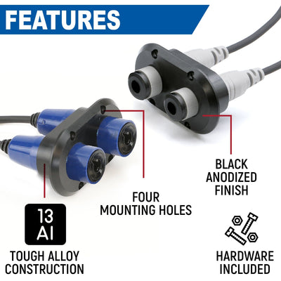 Dual Headset / Helmet Jack Flush Mount