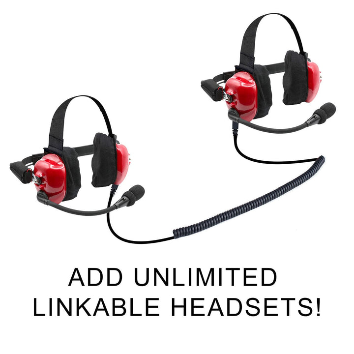 Rugged Radios PAIR - H80 Track Talk Linkable Intercom Headsets - Bring The Conversation To The Circle Track NASCAR event - Rugged Terrain
