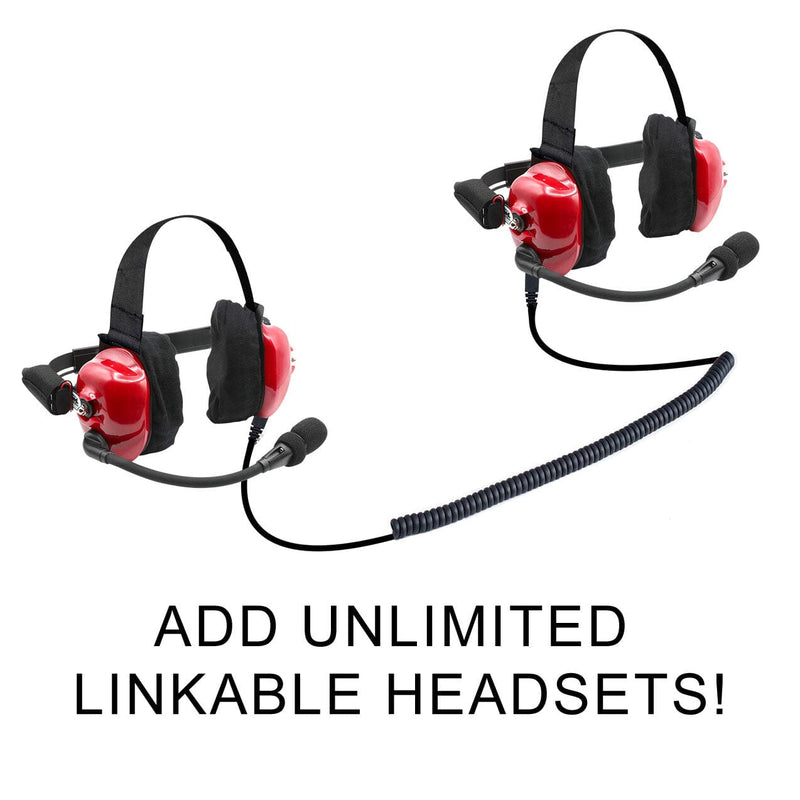 PAIR - H80 Track Talk Linkable Intercom Headsets - Bring The Conversation To The Circle Track NASCAR event