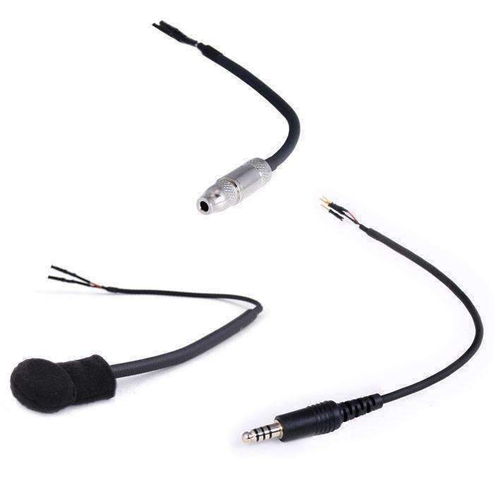 Peltor Straight Cord Helmet Kit with Flex Boom Mic, 3.5mm Earbud Jack & 4C Plug