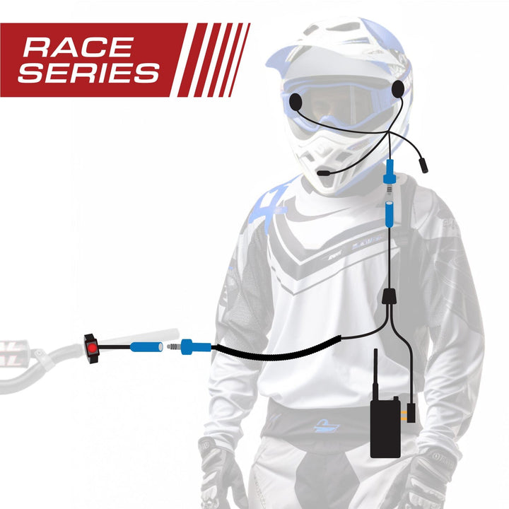 Rugged Radios RACE SERIES Complete Motorcycle Communication Kit with OFFROAD Cables - Rugged Terrain