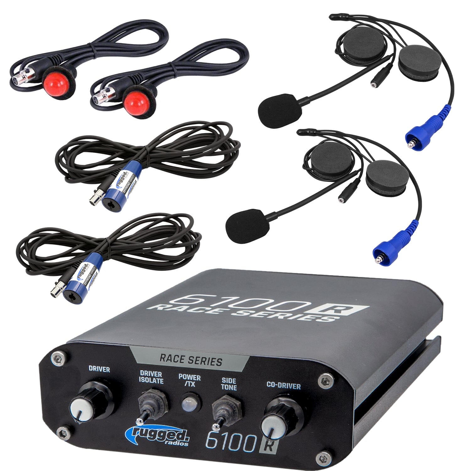Rugged Radios RRP6100 2 Person Race Intercom System with Helmet Kits ...
