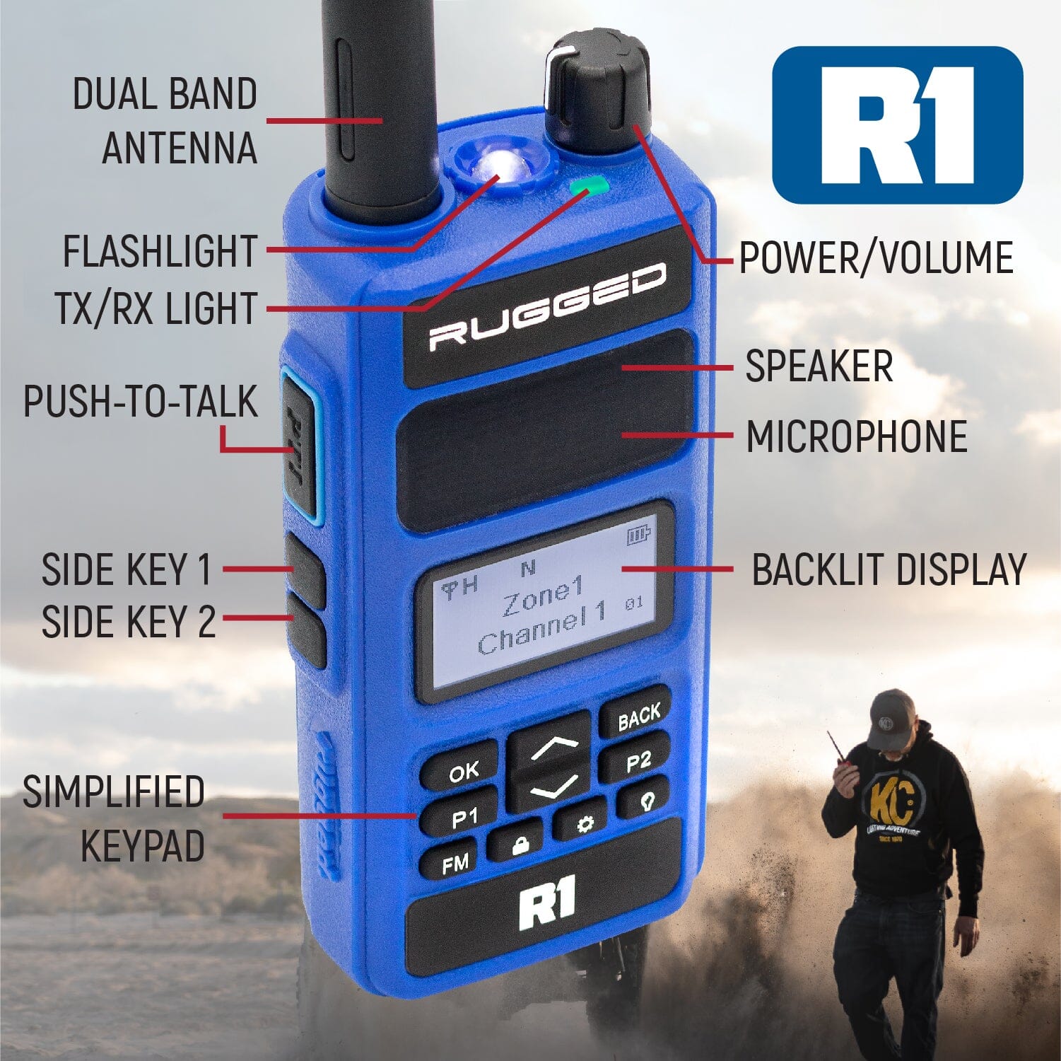 Hey Rugged Digital Rugged Radios Rugged R1 Business Band Handheld Radio - Digital and Ana ...