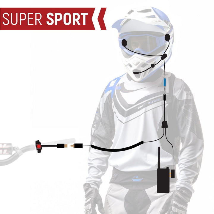 Rugged Radios SUPER SPORT Complete Motorcycle Communication Kit with Lightweight SPORT Cables - Rugged Terrain