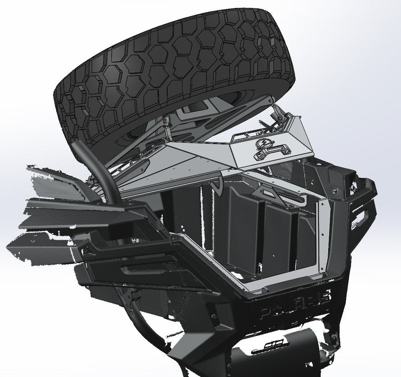 Elektric Offroad Designs Volt Bed Box Trunk Lid Spare Tire Mount For Polaris RZR Pro XP / Turbo R / Pro R