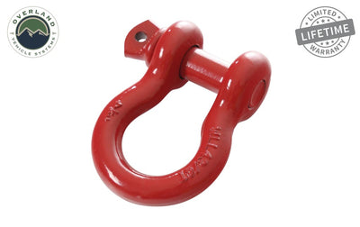 Overland Vehicle Systems Red 3/4" D Ring Shackle 4.75 Ton