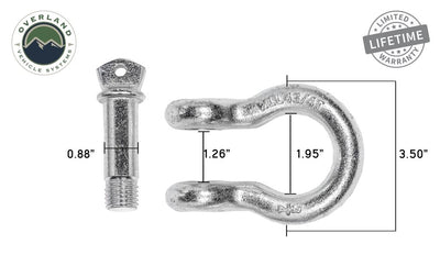 Overland Vehicle Systems Zink 3/4" D Ring Shackle 4.75 Ton