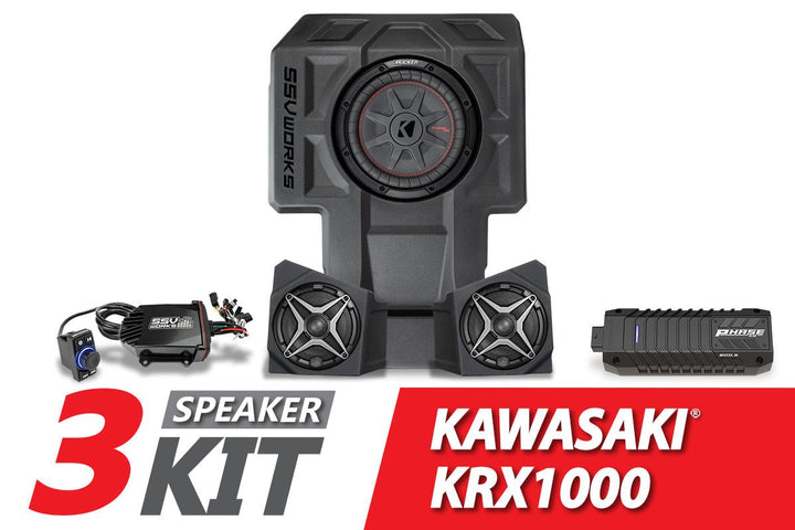 2020 - 2023 Kawasaki KRX1000 2 - Seater 3 - Speaker SSV Works Audio - Kit - Rugged Terrain