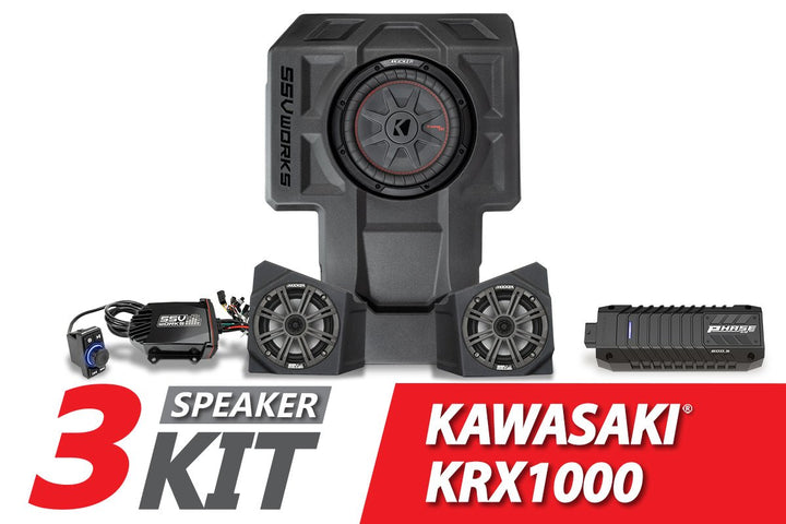2020 - 2023 Kawasaki KRX1000 2 - Seater 3 - Speaker Kicker Audio - Kit - Rugged Terrain