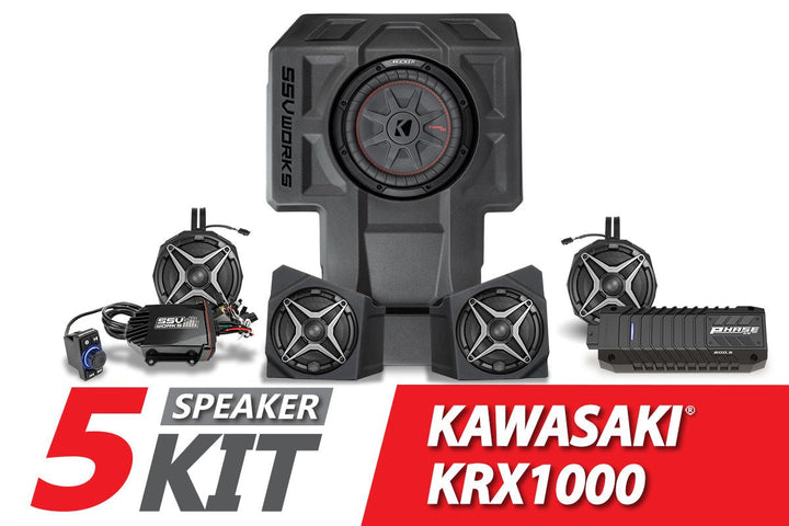 2020 - 2023 Kawasaki KRX1000 2 - Seater 5 - Speaker SSV Works Audio - Kit - Rugged Terrain