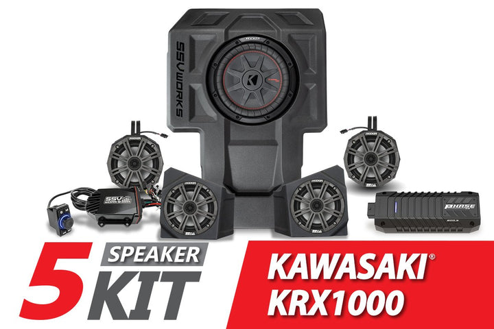 2020 - 2023 Kawasaki KRX1000 2 - Seater 5 - Speaker Kicker Audio - Kit - Rugged Terrain