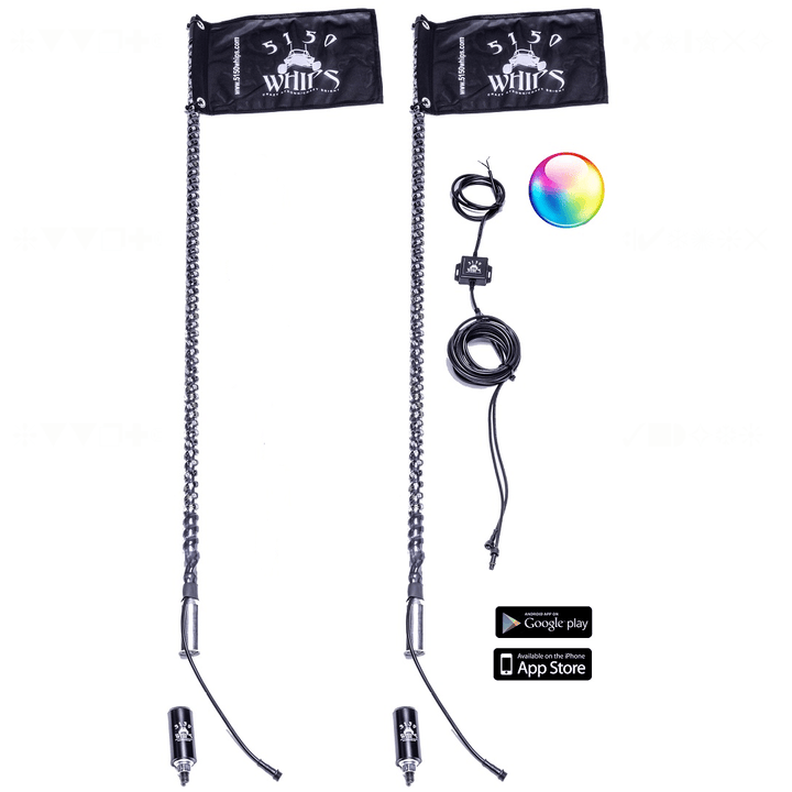 5150 2x 187 LED Whips (1 Pair) - Rugged Terrain