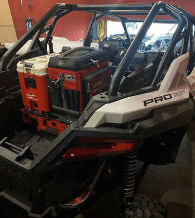 AJK Offroad's Short Milwaukee Packout Mounting Plate For Polaris RZR Pro XP