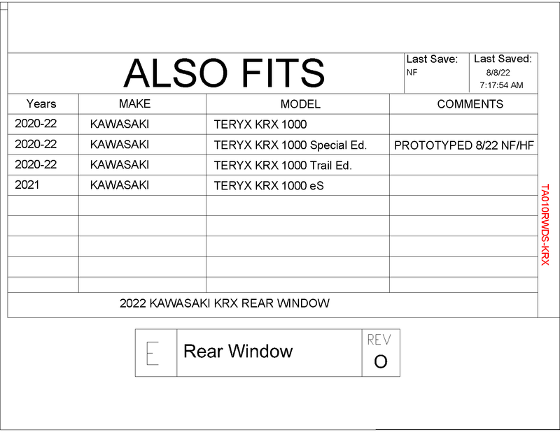 Trail Armor Rear Window Dust Shield Kit | 2020-22 Kawasaki KRX (Vehicle Fitment)