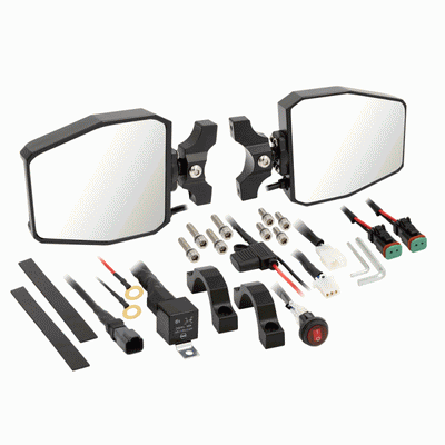 Metra Off-Road LED UTV & Side-by-Side Side Mirror Kit for RZR, Ranger, X3 and more