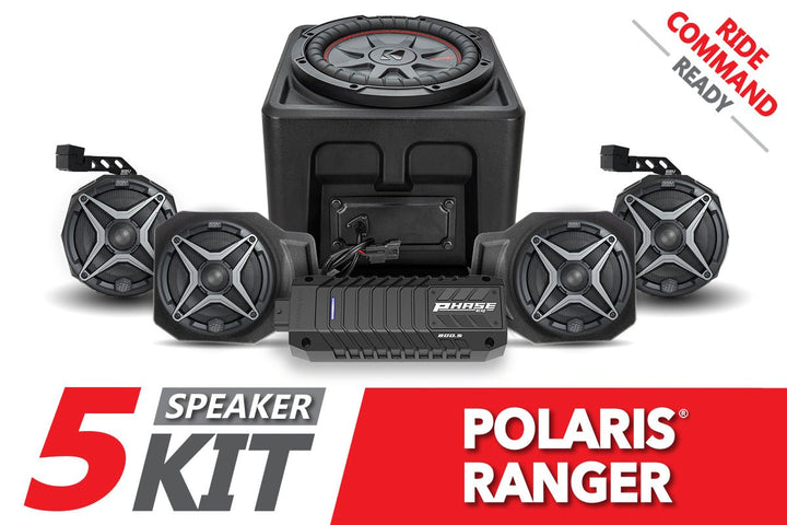 2018 - 2023 Polaris Ranger XP1000 5 - Speaker SSV Audio System for Ride Command - Rugged Terrain