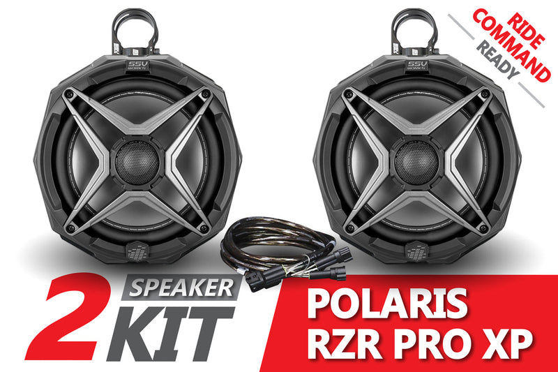 2021-2023 Polaris RZR Pro 8in Cage-Mounted Speaker Pods for Ride-Command