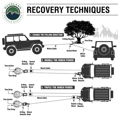 Overland Vehicle Systems Recovery Tow Strap 2" x 30' 20,000 lb. Recovery Techniques