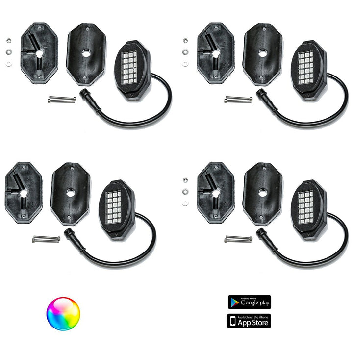 5150 Whips 187 Style Rock Lights w/ Control Harness - Rugged Terrain