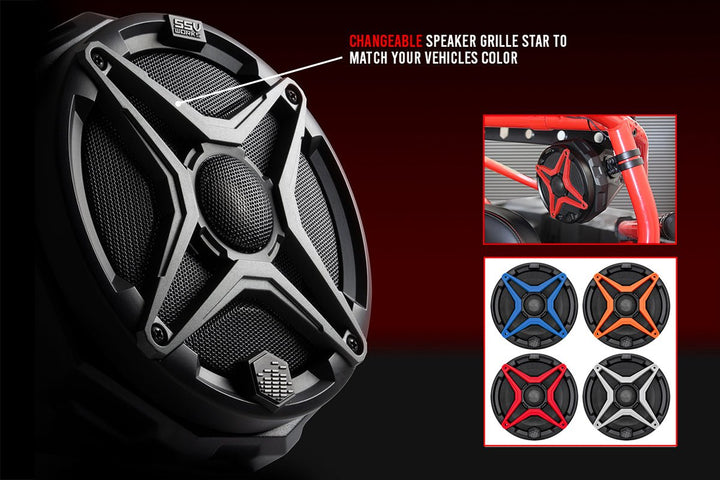 Interchangeable Color Grilles for SSV Works 6.5" Speaker (2 Pair) - Rugged Terrain