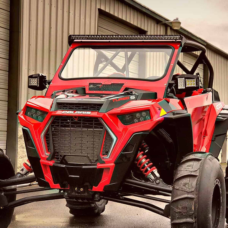 Sector Seven Spectrum Mirrors Installed With Universal Clamp with Windshield