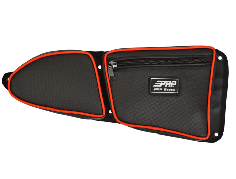 PRP Door Bag w/Knee Pad for stock Passenger Door Black w/Red Piping - RZR XP 1000/XP Turbo/XP Turbo S/900 XC/S 900/1000 Trail