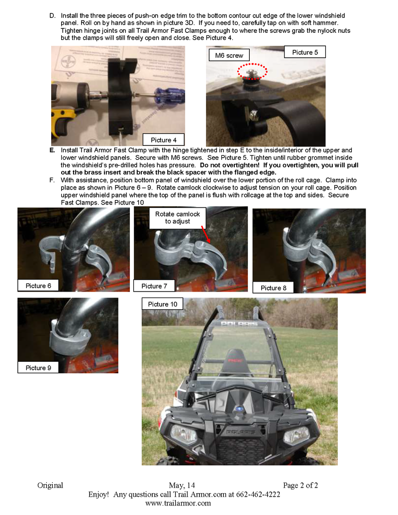 Trail Armor CoolFlo Windshield with Fast Clamps | 2014-19 Polaris Sportsman ACE \ XC model (Installation Instruction)