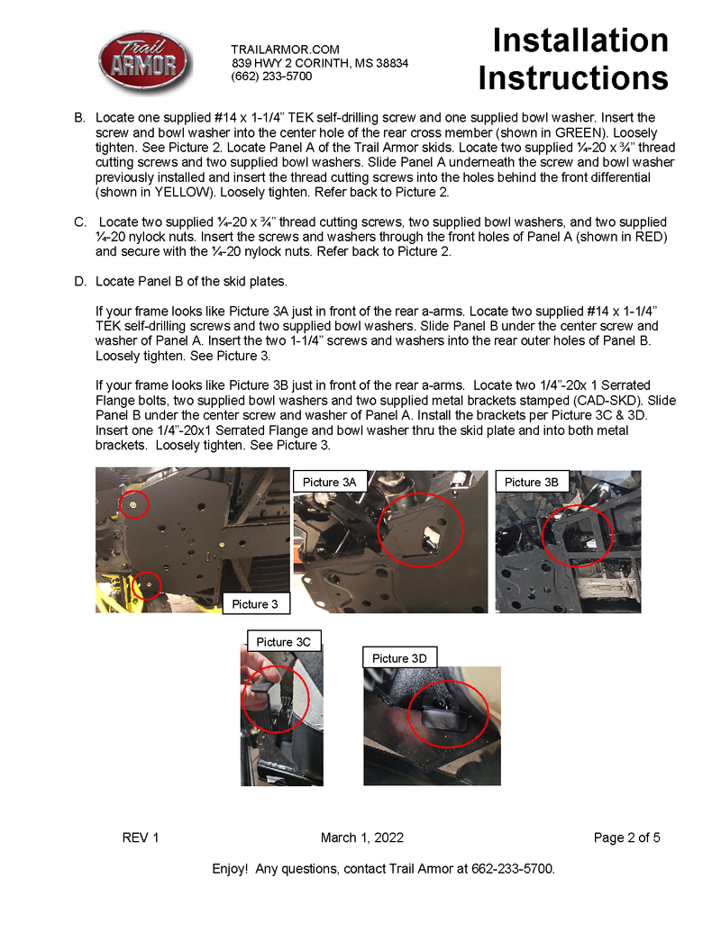 Trail Armor Skid Plates | 2016-23 Can-Am Defender HD Models (Installation Instruction)