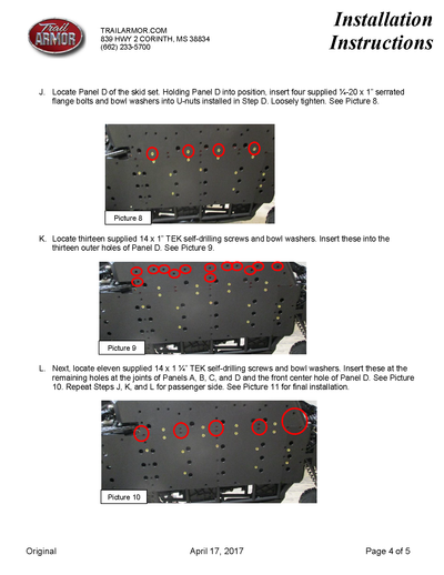 Trail Armor Full Skid Plate | 2017-2021 Can-Am Maverick X3 Max Models (Installation Instructions)