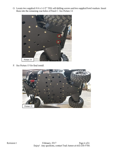 Trail Armor Skid Plates | 2021-22 Polaris Ranger / XP 1000 (Installation Instruction)(Installation Instruction)