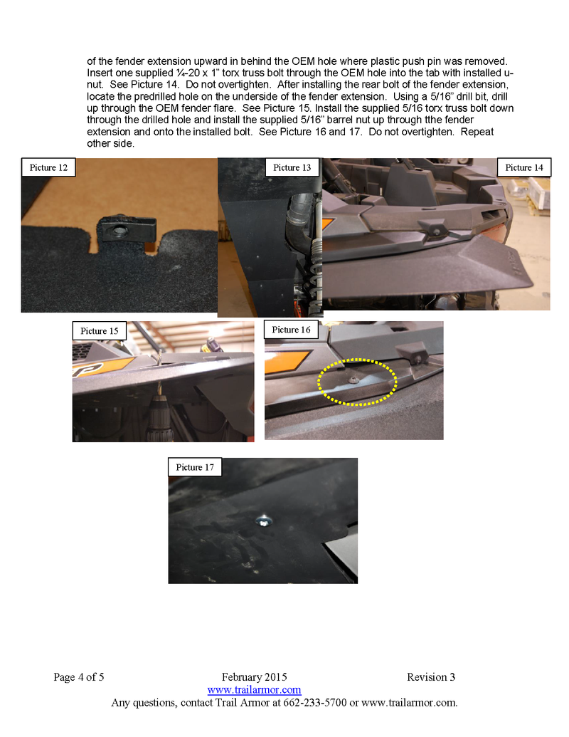 Trail Armor Rear Mud Flap Fender Extensions | 2014-18 Polaris RZR XP 1000 / Turbo