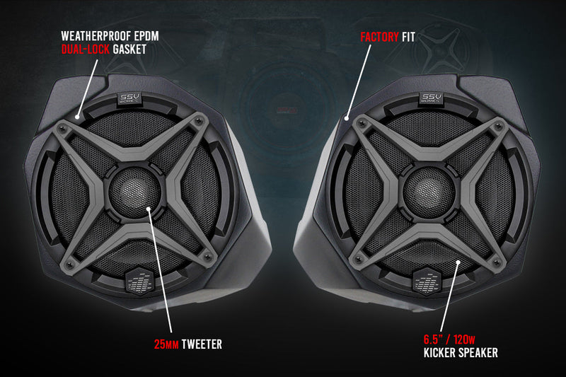 2017-2022 CanAm X3 6.5" Front-Kick Speaker-Pods