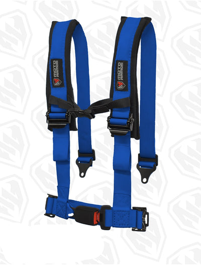 Moto Armor Four Point Harness | OEM style latch, BLUE