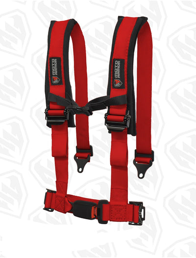 Moto Armor Four Point Harness | OEM style latch, RED