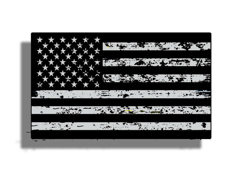 Black Ops Distressed American Flag Black & White Sticker – Rugged